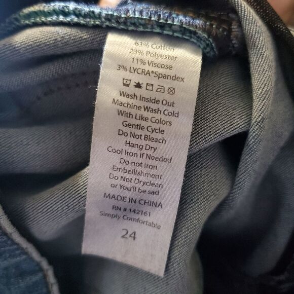 Lularoe distressed standard wash denim jeans sz 24 - Picture 4 of 5